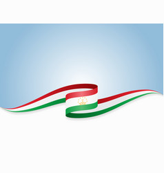 Tajikistan Flag Wavy Background Layout