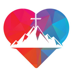 Baptist Cross In Mountain Logo Design