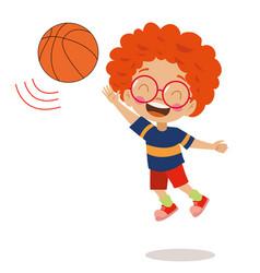 Cute Boy And Basketball Ball