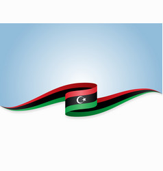 Libyan Flag Wavy Background Layout