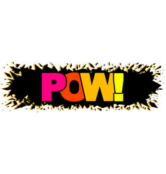 Pow Rainbow Text On Black Explosion Background