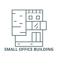 Small Office Building Line Icon Linear