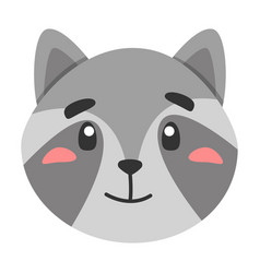 Cute Animal Racoon Icon Flat For Your Design