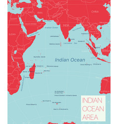 Indian Ocean Region Detailed Editable Map