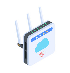 Modern Isometric Icon Of Internet Router