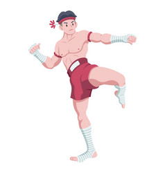 Muay Thai Boxer Cartoon