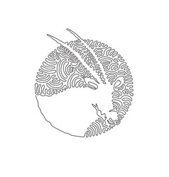 Single One Curly Line Drawing Of Beautiful Oryx