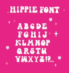 Groovy Retro Wave Swirl Alphabet And Number