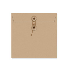 Kraft Paper Square String Tie Envelope On White