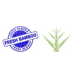 Rubber Fresh Bamboo Stamp And Floral Plant Fractal