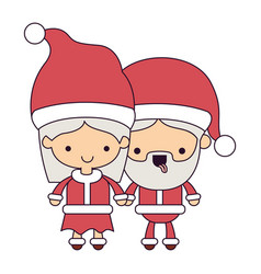 Santa Claus Couple Cartoon Full Body Woman