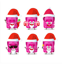 Santa Claus Emoticons With Pink School Bag