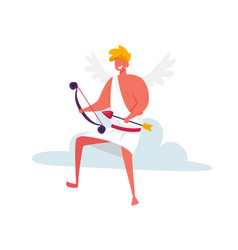 Cheerful Cupid With Wings Wearing White Toga