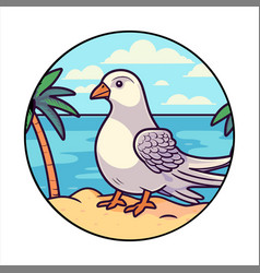 Dove Cute Funny Cartoon Kawaii Colorful