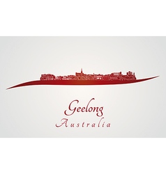 Geelong Skyline In Red