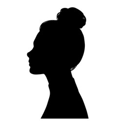 Woman Head Black And White Silhouette