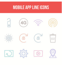 12 Mobile App Icons In One Set