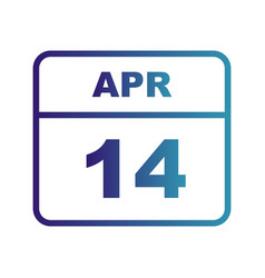 April 14th Date On A Single Day Calendar