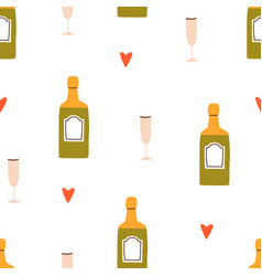 Champagne Seamless Pattern Holiday Drink Bottle