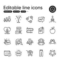 Set Of Business Outline Icons Contains Icons