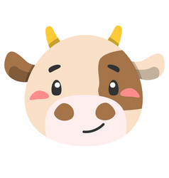 Cute Animal Cow Icon Flat For Your Design