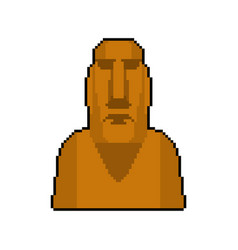 Moai Pixel Art Easter Island Idol 8 Bit Ancient