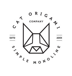 Monoline Cat Origami Face Logo