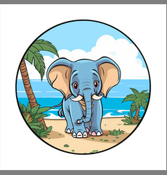 Elephant Cute Funny Cartoon Kawaii Colorful