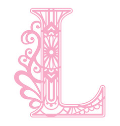 Floral Alphabet L Letter Stroke