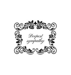 Floral Funeral Frame Deepest Sympathy Lettering