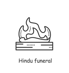 Hindu Funeral Line Icon Editable