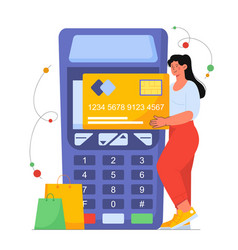 Woman With Atm Terminal Concept