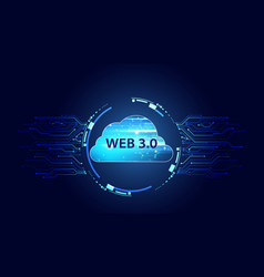 Abstract Web 30 Cloud And Blockchain Circle