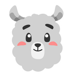 Cute Animal Lama Icon Flat For Your Design