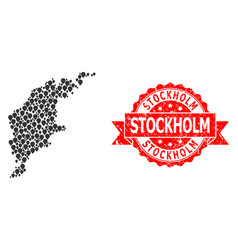 Distress Stockholm Stamp And Mark Mosaic Map