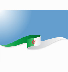 Algerian Flag Wavy Background Layout