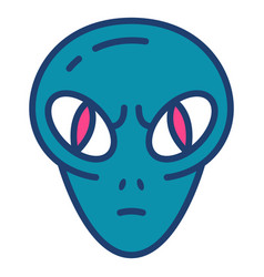 Colorful Angry Alien Head Stroke