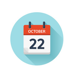 October 22 Flat Daily Calendar Icon Date