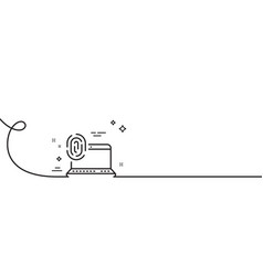 Computer Fingerprint Line Icon Finger Print Scan