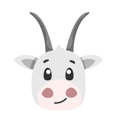 Cute Animal Goat Icon Flat For Your Design