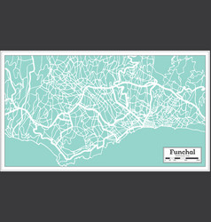 Funchal Portugal City Map In Retro Style