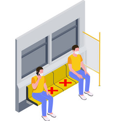 Isometric Social Distance Icon