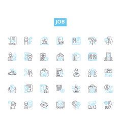 Job Linear Icons Set Career Occupation