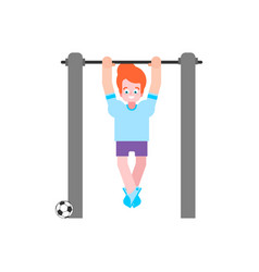 Boy On Horizontal Bar Pull Up Kid Street Workout