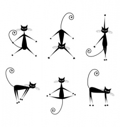 Cats silhouette Royalty Free Vector Image - VectorStock