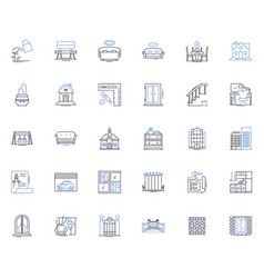 Commercial Building Line Icons Collection