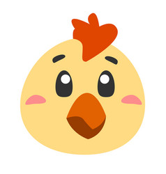 Cute Animal Chicken Icon Flat For Your Design