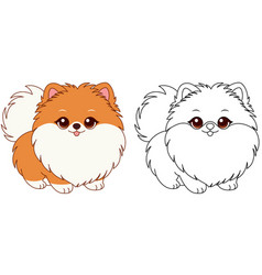 Cute Kawaii Pomeranian Dog Cartoon Character