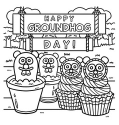 Groundhog Day Treats Coloring Page For Kids