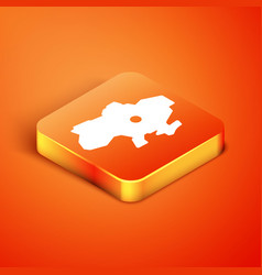 Isometric Map Of Ukraine Icon Isolated On Orange